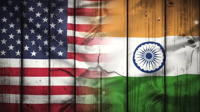 Illustration of the flags of the United States and India	