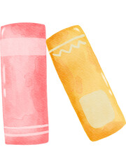 Watercolor school stationery of two books