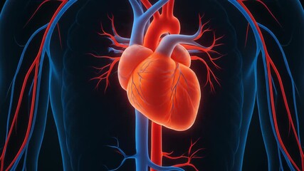 Human Heart and Circulatory System Anatomy Illustration - Powered by Adobe