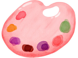 Watercolor school stationery of painter&rsquo;s palette 