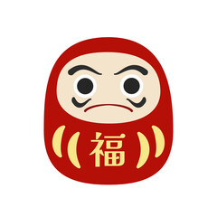 縁起物のダルマのイラスト