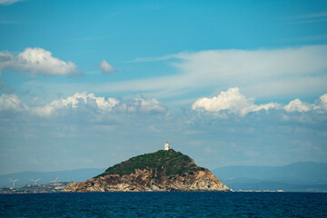 The Palmaiola Island Lighthouse, Rio, Livorno, Elba Island, Italy