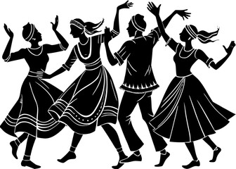 Traditional Folk Dance Silhouette