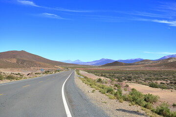 landscape on a road trip from Uyuni to the south of Bolivia