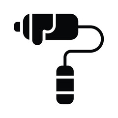 Here is the glyph style icon showing roller brush with dripping paint