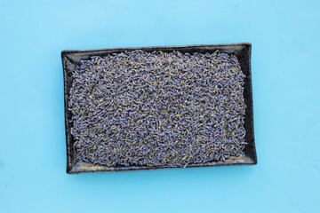 Dried lavender buds for brewing a herbal tea