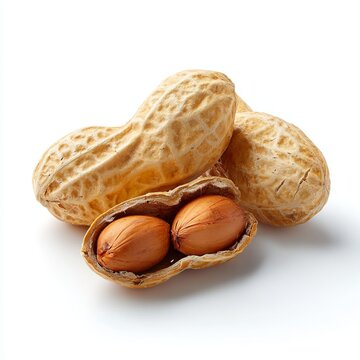 Close-up of shelled peanuts in a nutshell, showing the natural texture and detail