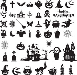Halloween set vector art design with icons