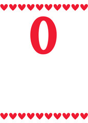 red and white background with hearts