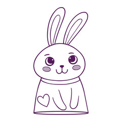 Doodle teddy rabbit face concept sketch art illustration