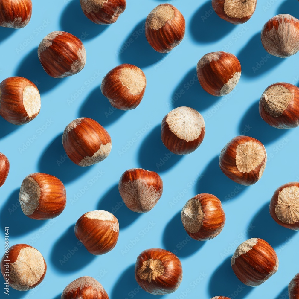 Poster hazelnut pattern with even rows and shadow details