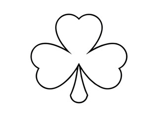 Minimalist shamrock outline design for st patrick s day celebrations and irish themed events