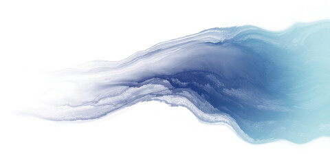 Blue watercolor paint with liquid fluid isolated on transparent background for design elements  © korkeng