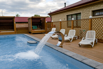 Pool on the terrace with a view of nature
