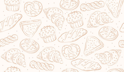 Cute bakery pattern background vector design