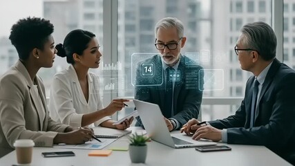 Diverse business team in meeting, collaborative work environment - Powered by Adobe