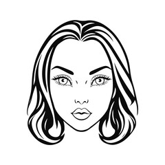 Elegant woman silhouette, female vector, beauty salon logo, lady face outline, stylish girl head design	