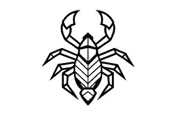 Isolated scorpion with strong pincers and geometric lines creates an eyecatching insect portrayal