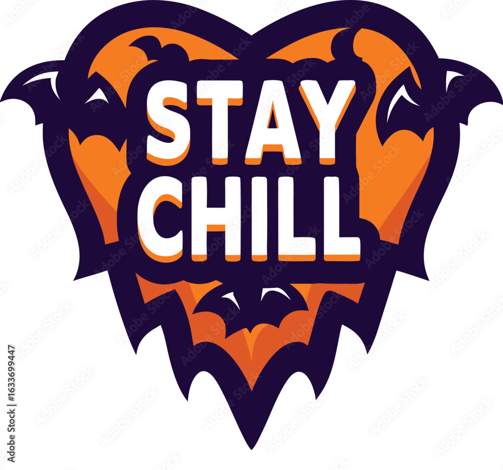 Poster stay chill typography graphic for apparel and merchandise design with cool vibes and relaxed messagi