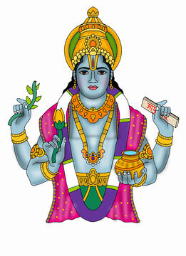 hand drawn digital art of lord dhanvantari