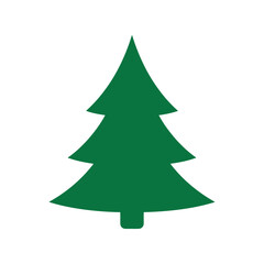 Green christmas tree vector illustration festive holiday evergreen seasonal decoration icon isolated on white background