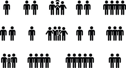 Diverse group dynamics, social interaction, teamwork, people icons, community engagement, human figures, unity, collaboration, social cohesion, communication, networking