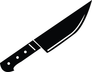  black knife ideal for outdoor and kitchen use. cutlery vector illustration 