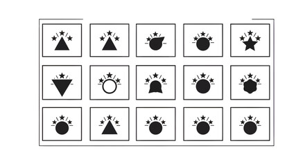 Elegant geometric shapes collection with star accent, perfect for modern logo design and brand enhancement