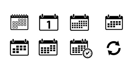 Essential date and time management icons for scheduling, reminders, and event planning needs