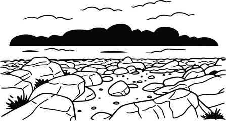 landscape with rocks in desert