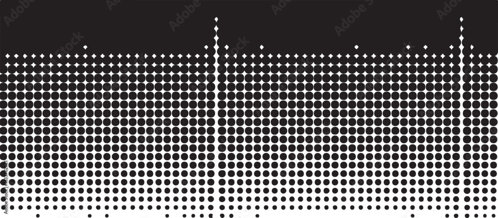 Poster Abstract halftone pattern with distorted grid and white space