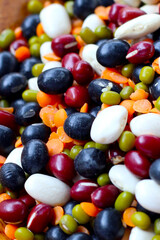 Colorful mixed beans and lentils, packed with plant-based protein and fiber