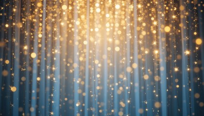 Sparkling Golden Lights Curtain Abstract Background