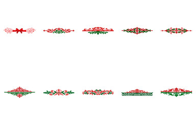 Elegant flourish border designs decorative vintage elements ornamental page dividers isolated on white background