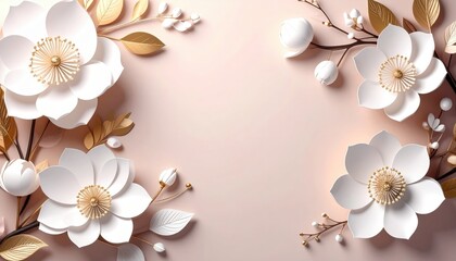Artistic paper flowers arrangement minimalist background decorative design soft colors aesthetic composition craft inspiration