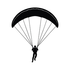 paraglider silhouette on the sky