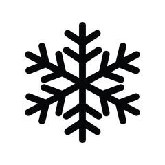 Black snowflake icon vector illustration winter symbol cold weather icon frost graphic isolated on white background