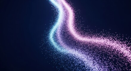 Ethereal glow of interwoven light trails forming a luminous cascade on dark space