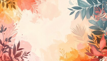 Fototapeta premium Autumn leaves background nature digital art colorful environment vibrant viewpoint seasonal concept for creative projects
