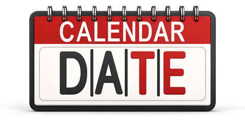 Calendar Date Icon featuring bold numbers on a minimal white backdrop for clean interface visuals