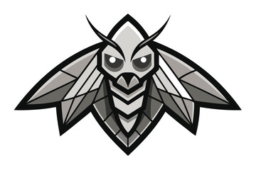 of an insect showcases geometric wings and an intimidating facial expression