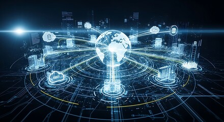 Global Network Connecting Devices and Cloud Services with Digital Technology