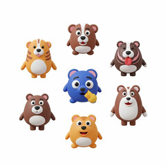 Fototapeta premium ICON SET FUNNY ANIMAL PNG