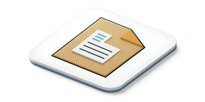 Document File Icon with a folded corner isolated on a white background for digital content visuals