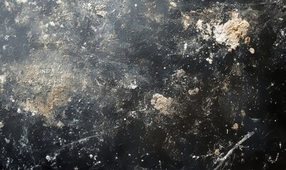 Dust and scratches on a black grunge abstract background, ideal for creating aged, distressed textures for design or photographic effects, Generative AI