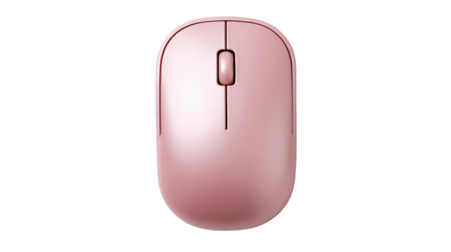 Compact travel mouse top view on clean portable gadget concept isolated on a Transparent background, PNG file.