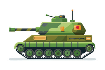Fototapeta premium Modern military tank vector illustration on white background