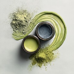 Natural powder and cream cosmetics