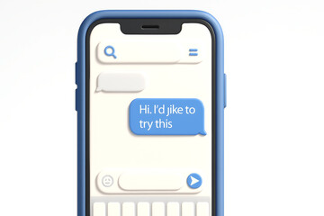 Text message on smartphone with typo