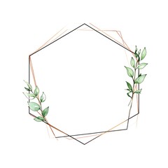 Elegant octagonal frame with delicate greenery